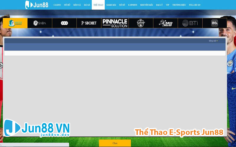 Các sảnh cược tại Jun88 