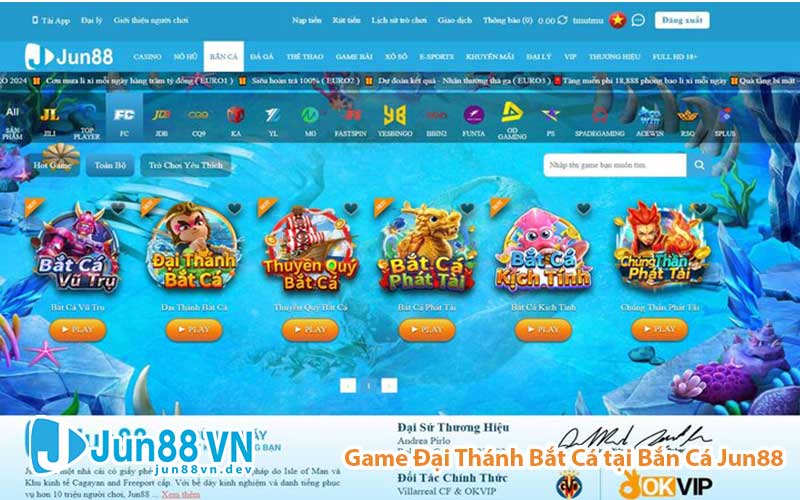 Game bắn cá Đại Thánh Bắt Cá tại nhà cái Jun88