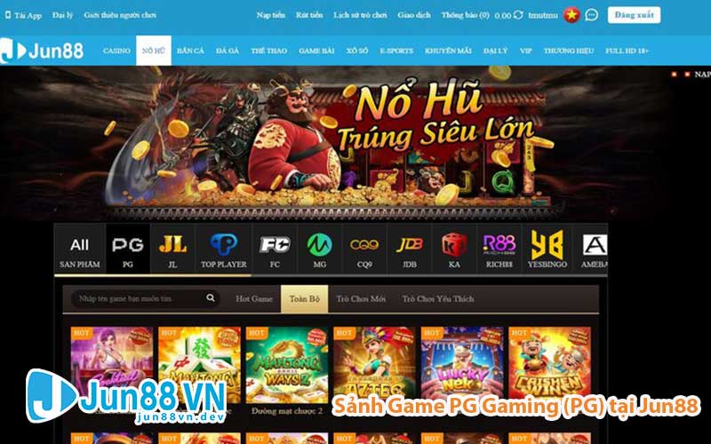 sảnh game PG Gaming (PG) của nhà cái Jun88